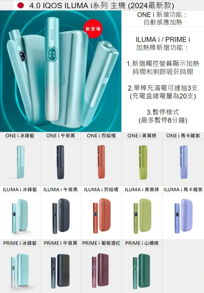 IQOS 加熱煙主機_各系列主機外觀圖